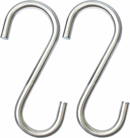 Heavy Duty S Hooks, Large 304 Stainless Steel Metal Hook, Rust Proof for Garden Outdoor Tools