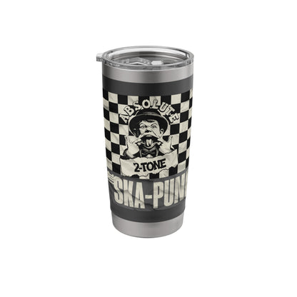 Anti-Racist Ska Punk 2-Tone Chess Checked OI Rude Boy Stainless Steel Insulated Tumbler