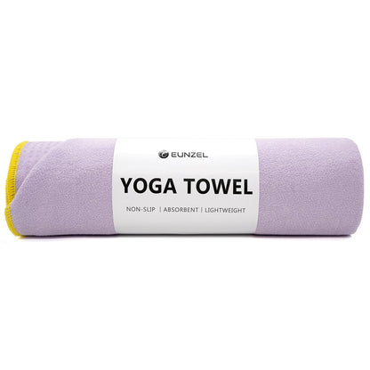 Eunzel Hot Yoga Towel - Microfiber Non Slip Yoga Mat Towel with Grip Dot Sweat Absorbent Towel for Hot Yoga, Pilates and Fitness 72" x 24", Dark Cyan/Orange