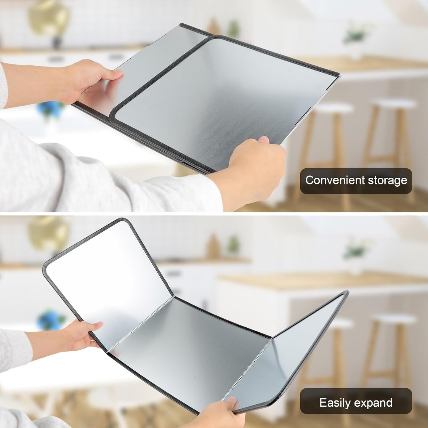 3 Sided Foldable Splatter Guard, Stainless Steel Grease Splatter Screen, Non-Stick Oil Splash Guard, Anti-Grease Cooking Shield, Heat-Resistant Stove Protector with Safe Edge, Easy to Clean (Medium)