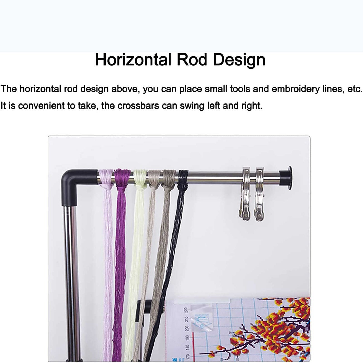ELUKHT Cross Stitch Craft Frame, Adjustable Needlework Floor Frame Cross-Stitch, Standing Craft Stand and Lap Table for Sewing and Art, Convenient Holder for Creative Projects.