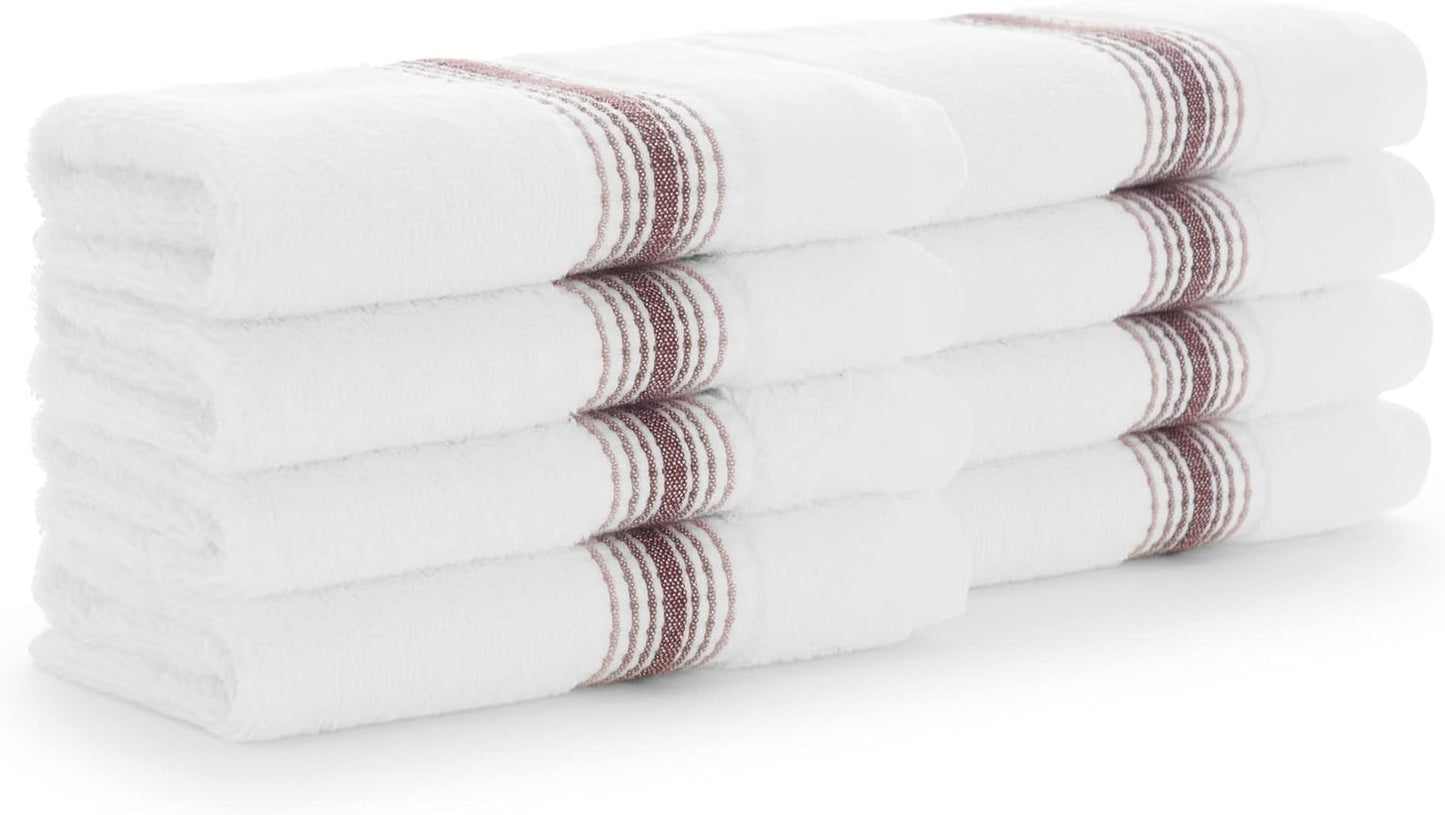 Pack 8, 100% 600 13 13 Aston & Arden Aegean Ombre Stripe Washcloth, of Turkish Cotton GSM Soft Absorbent Face & Body