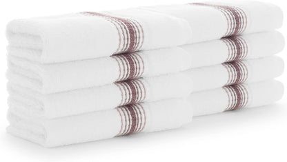 Pack 8, 100% 600 13 13 Aston & Arden Aegean Ombre Stripe Washcloth, of Turkish Cotton GSM Soft Absorbent Face & Body