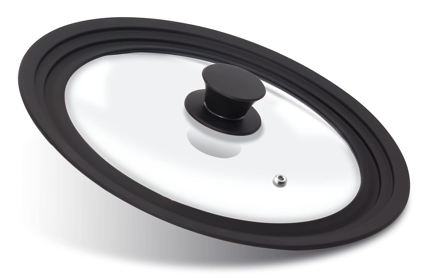 Anaeat Silicone Universal Lid for Pots, Pans and Skillets - Tempered Glass Covered with Heat Resistant Silicone Rim Fits 9.5", 10" and 11" Diameter Cookware -Easy to Use Replacement Frying Pan Cover
