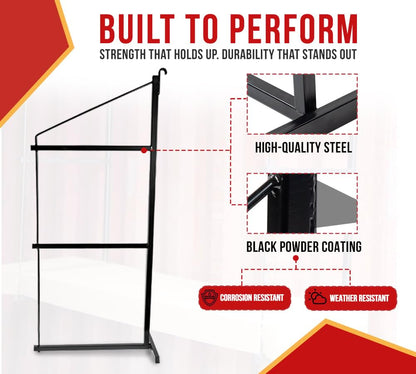 Mytee Products 4 Pack of 3 Tier Shipping Container Shelving Bracket with 18"(D) x 60"(H) - Black Powder Coated Steel Shelf Brackets for Heavy Duty Trailer Containers - Easy to Assemble & Remove