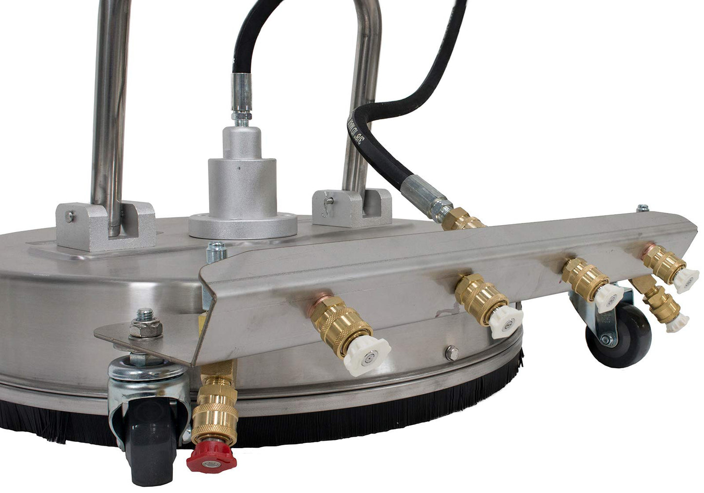 21" Stainless Steel Surface Cleaner with Wheels, 4 Nozzle Front Spray Bar, Side Nozzles, Pressure Washer Attachment