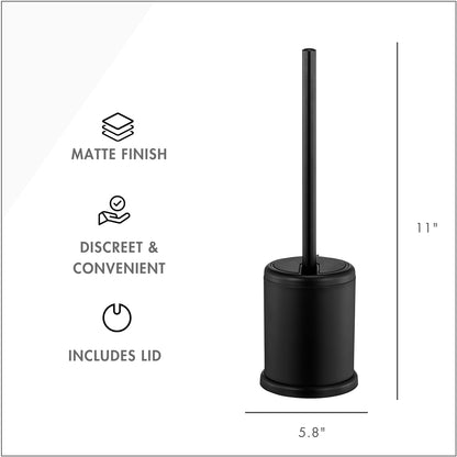 Deluxe Toilet Brush with Lid - ToiletTree Products, Black