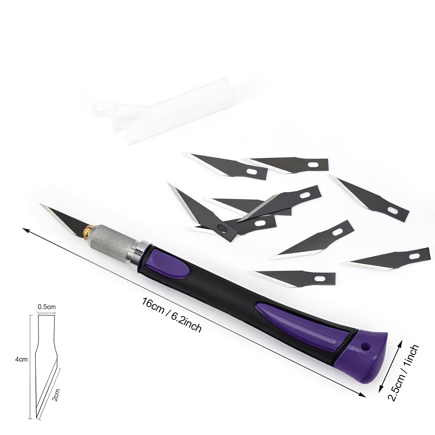EHDIS Precision Hobby Knife Set Utility Craft Knife Kit with 10PCS Blades for Art, Working-Stencil, Scoring, Scrapbooking, Architecture Modeling, Crafting, Precision Knife (Purple)