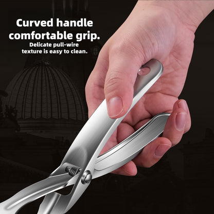 Huakai Kitchen Metal Tongs, Heat-Resistant 600C 304 Stainless Steel Cooking Tongs, Perfect for Food, Steak, Bread, Pizza, Salads and BBQ, Stable Clamping and Flipping Performance