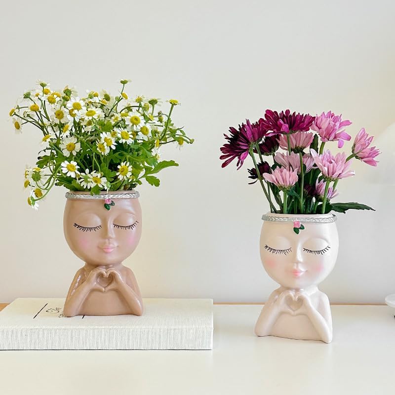 Yoohspoe GAFBA Face Planter - Cute Resin Cactus for Indoor and Outdoor Plants, Face Vase Home Decor Succulent Pots