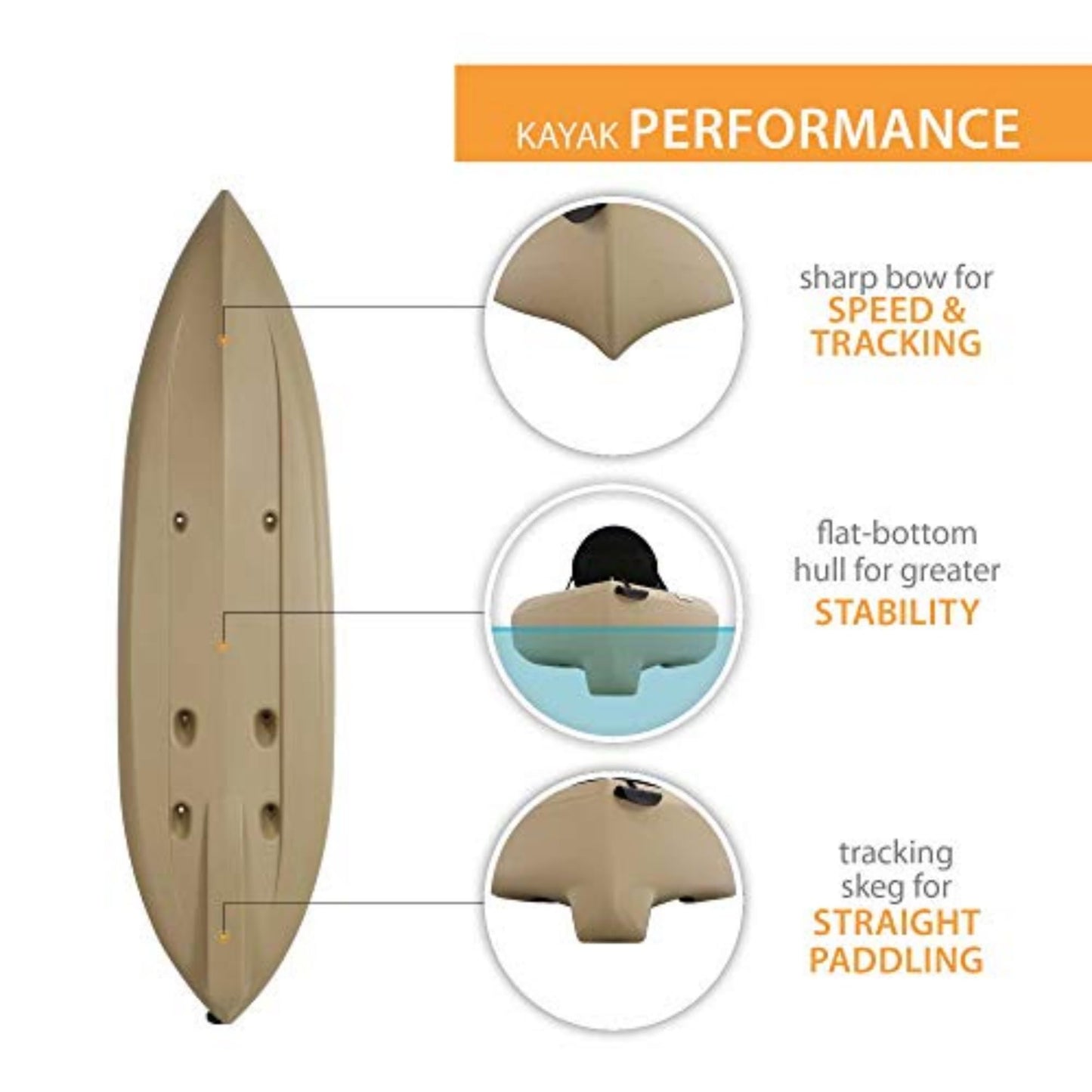 Lifetime Tamarack Sit-On-Top Kayak, Tan, 120", Model:90237