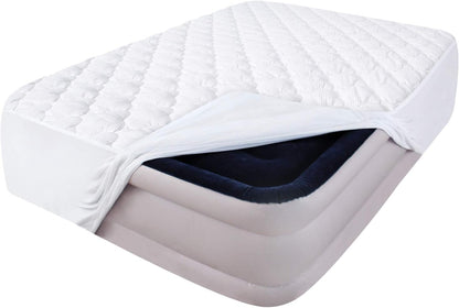 16 Inch Full Size Air Mattress Pad Cover, Quilted Mattress Protector, Super Soft Breathable and Noiseless Down