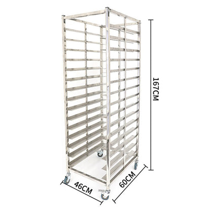 FUDUOSHUNYI Commercial Bakery Rack Stainless Steel Bun Pan Sheet Rack with Brake Casters, Kitchen Restaurant Cafeteria Bakers Rack Heavy Duty Dough Pizza Baking Tray Racks Storage Cooling Rack