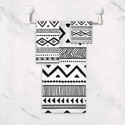 HATESAH Set Set 3 Piece,1 Towel,1 Towel,1 Bath Towels Soft Highly Absorbent Black White Native American Tribal Aztec