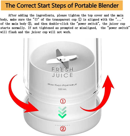 Personal Size Blender, Portable Battery Powered USB Blender, Hand Blender, Cup Blender