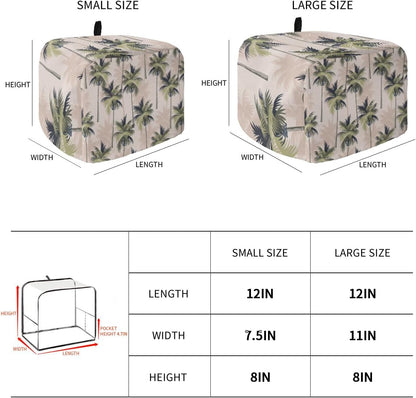Toaster Dust Cover with Pockets, Tropical Plant Palm Tree Summer Beach Soft Washable 2 Slice Cover, Dust-proof