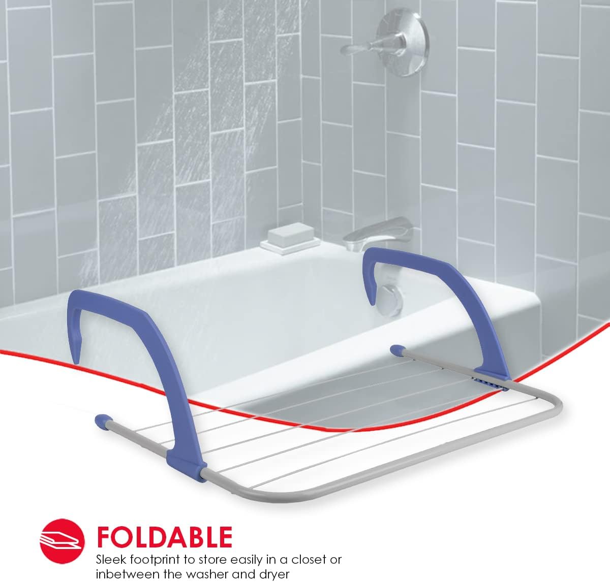 Home Basics Over The Door Laundry Drying Rack - Lightweight Heavy-Duty Door Hanger Rod for Indoor Air Drying
