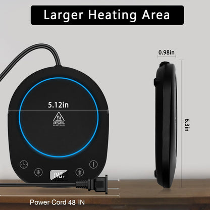 Coffee Mug Warmer, 7 Temp Settings 1-12H Timer & Fast Heating, Auto Shut Off Coffee Mug, Beverage, Milk, Tea Warmer (Black)