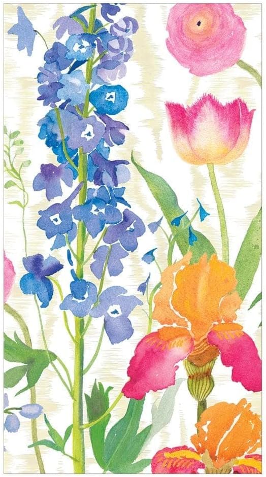 Summer 15 Package Caspari Garden Paper Guest Towel Napkins in White, Per