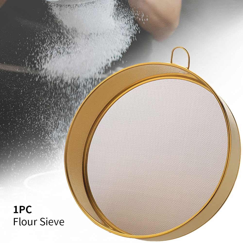 Stainless Steel Flour Sieve - Fine Mesh, 80 Mesh, Durable Professional Round (Silver)