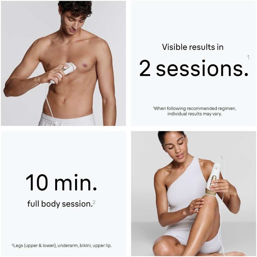 Braun IPL at Home Laser Hair Removal for Women and Men, Silk Expert Pro 5 PL5137 with Venus Swirl Razor, Permanent Visible Hair Reduction in Hair Regrowth for Body & Face, Corded, PL5137