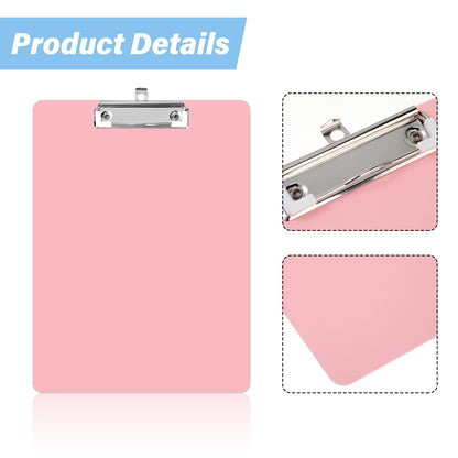 Geyoga 6 Pcs Plastic Clipboards with Low Profile Metal Clip, 12.3 x 8.9 Inch Hangable Low Profile Clipboard Standard A4 Letter Size for Nurse Office Clerk School Students Restaurant(Light Color)