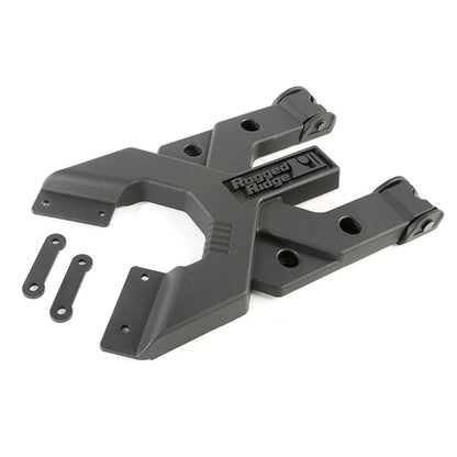 Rugged Ridge HD Tire Carrier | Black, Hinge Casting, Heavy Duty | 11546.51 | Fits 2007-2018 Jeep Wrangler JK