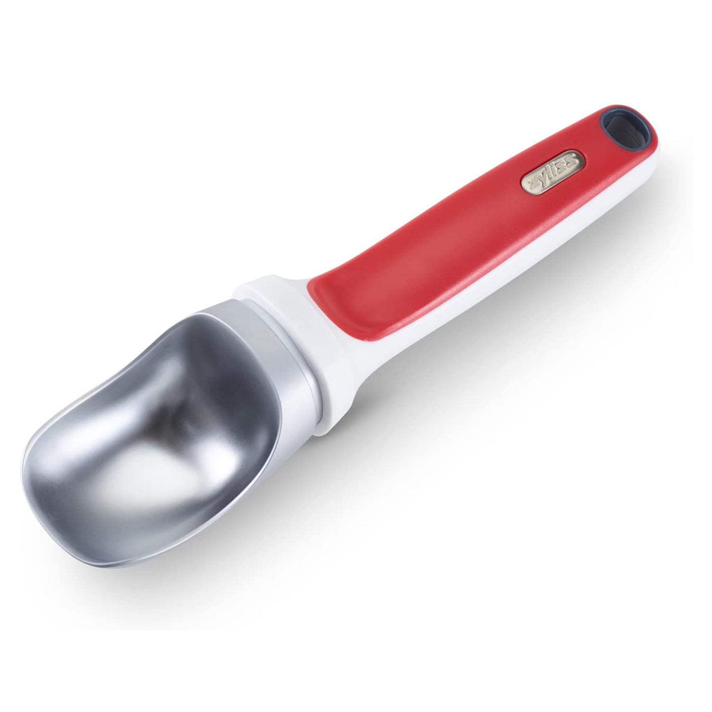 Zyliss Right Scoop Ice Cream Scoop - Ergonomic, Dishwasher-Safe Ice Cream Scooper Perfect for Gelato, Sorbet, Frozen Yogurt & More - Red
