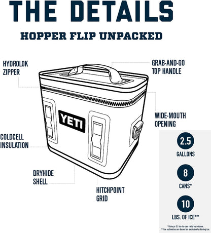 YETI Hopper Flip 8 Portable Soft Cooler, Ridgeline