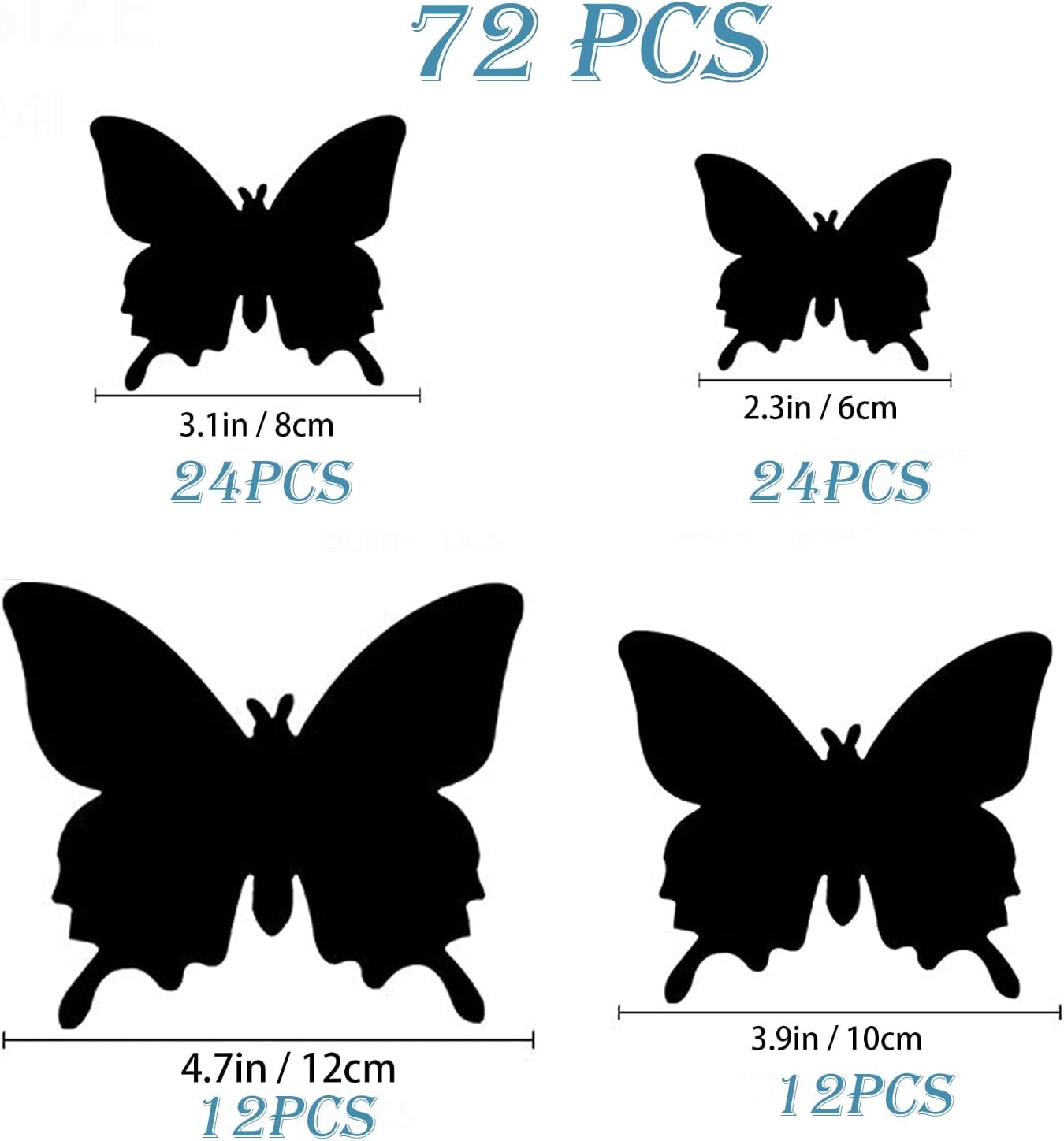 OPSEAM 3D Butterfly Wall Decor - 72 PCS Magnetic Stickers for Party Decorations (Red)