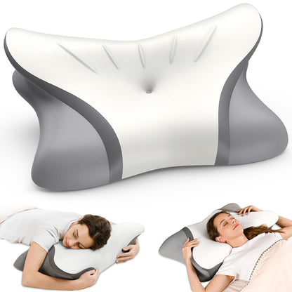 Cervical Neck Pillow - Cooling Pillow for Neck Pain Relief, Ergonomic Side Sleeper Pillow for Sleeping, Contour Memory Foam Pillows for Neck Support, Orthopedic Bed Pillow for Back Stomach Sleepers