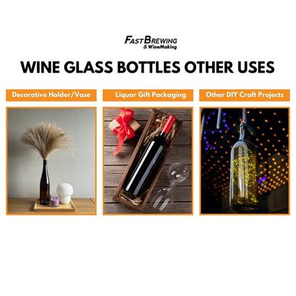 FastRack - W5 Wine Bottles, Bordeaux Liquor, Green and Clear, 750 ml Empty