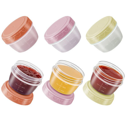 Salad Dressing Container to Go with lids,Dishwasher and Microwave Safe Tiny Condiment Containers with Graduated Lines, Reusable and Leakproof Small Sauce Containers for Lunch Box 6 Pcs 2.7 OZ Mixed 2