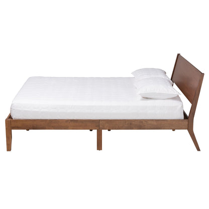 Baxton Studio Salvatore Platform Bed, Queen, Walnut Brown