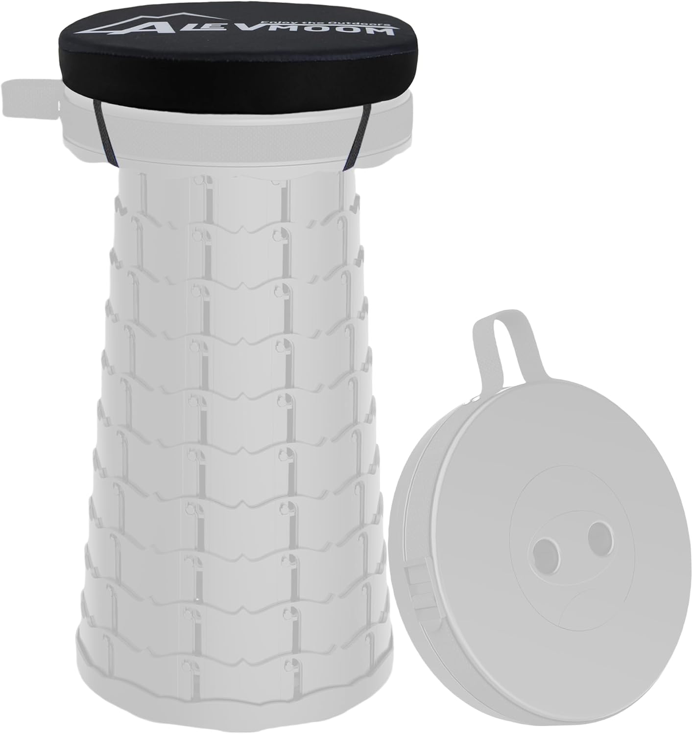 17.7" 9.8"(25cm) Thick Seat Cushion for Telescopic Stools (Exclude Stool), D Chair Pads with Soft Foam and Three Pegs