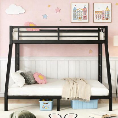 Bellemave Twin XL Over Queen Bunk Beds, Heavy Duty Metal Bunk Bed Frame for Kids, Adults, Black