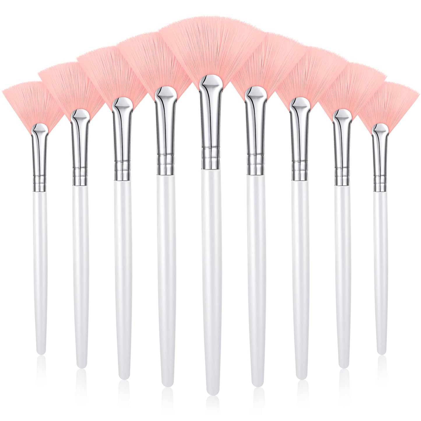 9 Pieces Facial Fan Mask Brushes, Soft Facial Applicator Brushes Tools for Peel Glycolic Makeup for Mud Cream(Champagne)