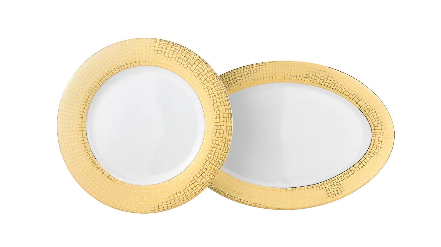 Euro Porcelain 57-pc Banquet Dinnerware Set, Luxury Porcelain Tableware, Service for 8 (1950G)