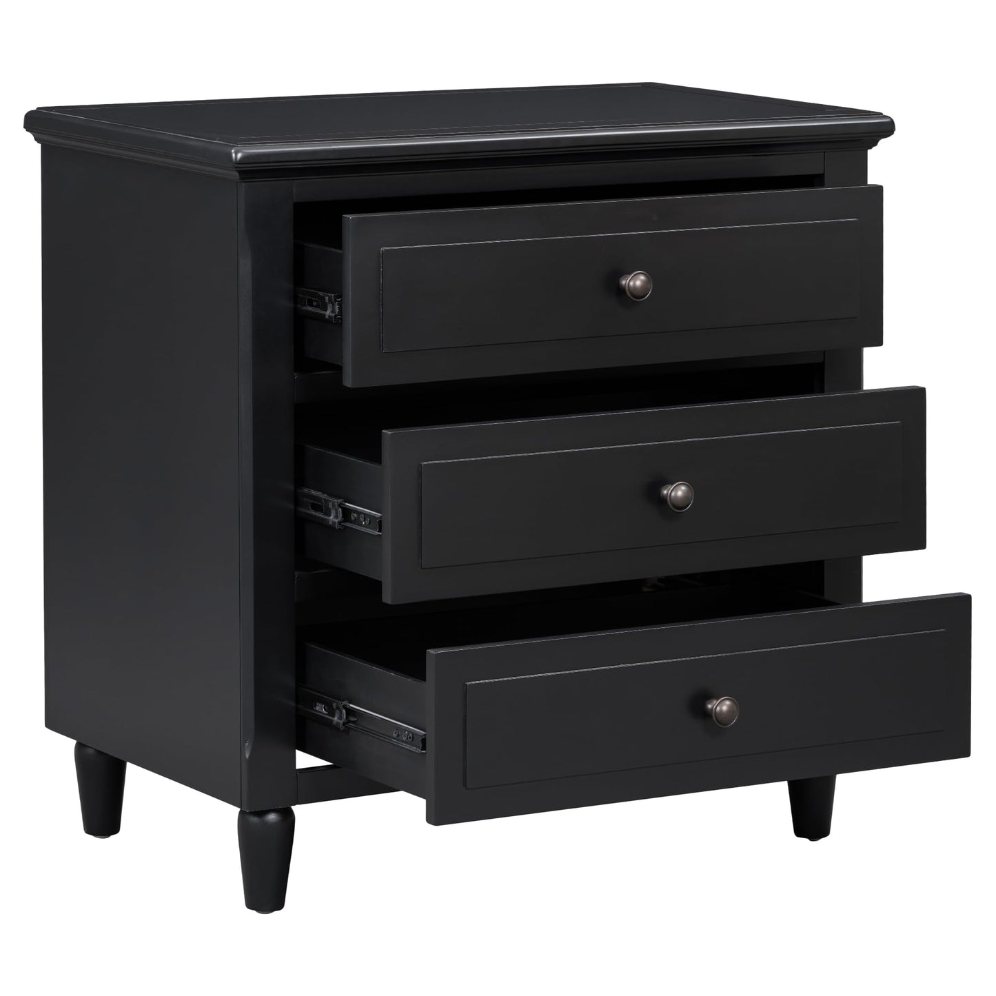 Nightstands with 3 Drawers for Bedroom, Modern Wood Bedside End Table