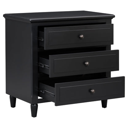 Nightstands with 3 Drawers for Bedroom, Modern Wood Bedside End Table