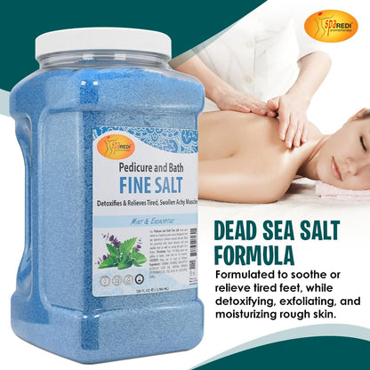 SPA REDI - Detox Foot Soak Pedicure and Bath Fine Salt, Lavender and Wildflower, 128 Oz - Made with Dead Sea Salts, Argan Oil, Coconut Oil, and Essential Oil, Hydrates, Softens and Moisturizes