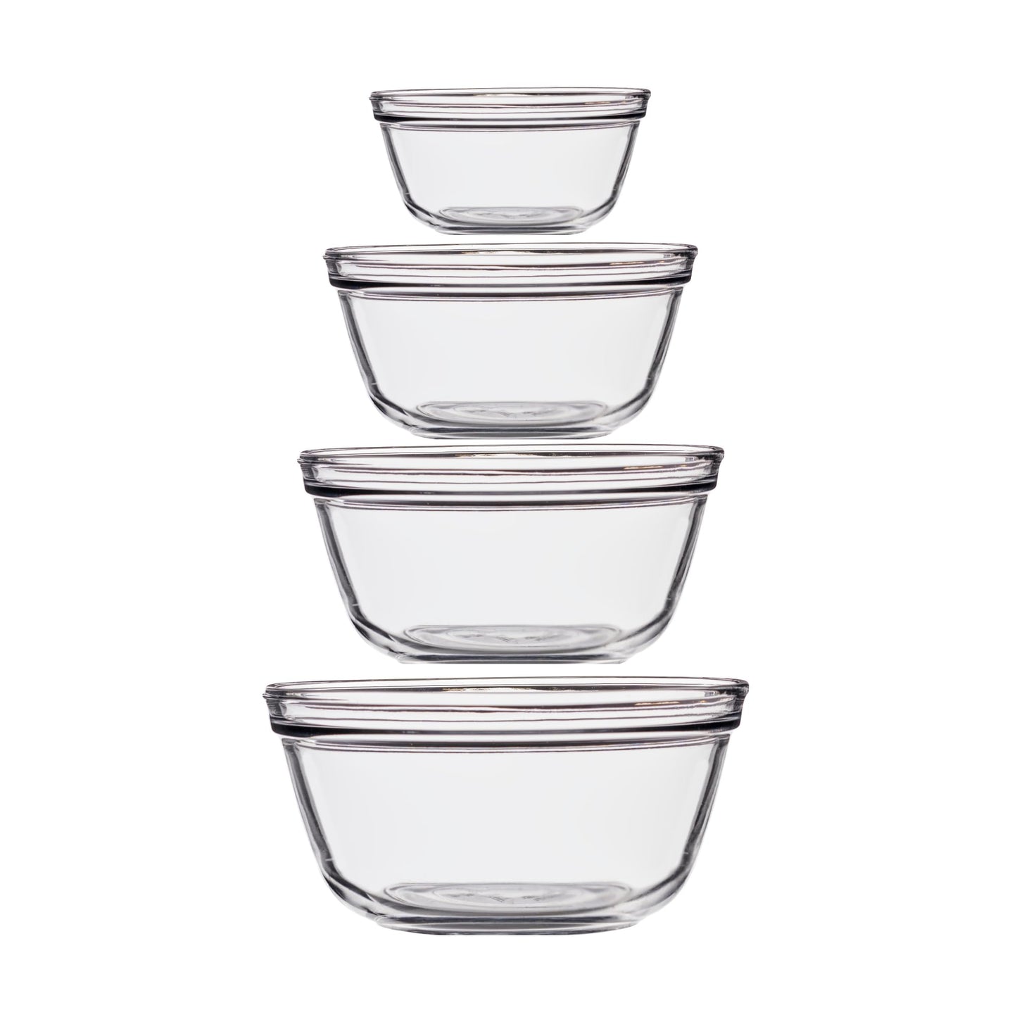 Anchor Hocking 4 Piece Glass Mixing Bowls Set – Durable, Microwave, Oven, and Dishwasher Safe – Perfect for Prep, Mixing, Serving, and Storage – Made in USA
