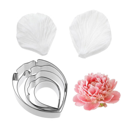 7PCS Flower Press Fondant Tools Set - Metal Cookie Cutters Variety Pack with Flower Silicone Mold for Gumpaste, Spring Cookie Cutter Shapes and Fondant for Cake Petal Making Tool
