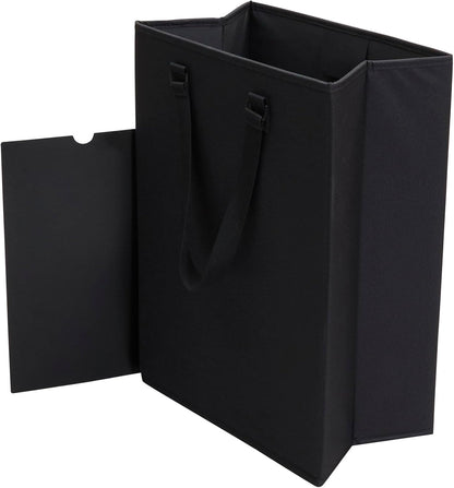 Household Essentials 600D The Recycler Bag, Compact Recycling Center, Polyester with Durable Chipboard Sides, Black