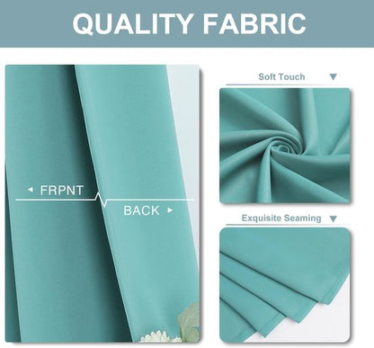 ChrisDowa Blackout Curtains - Thermal Insulated Room Darkening Panels, Aqua, 52 x 80 Inches, 2-Panel Set