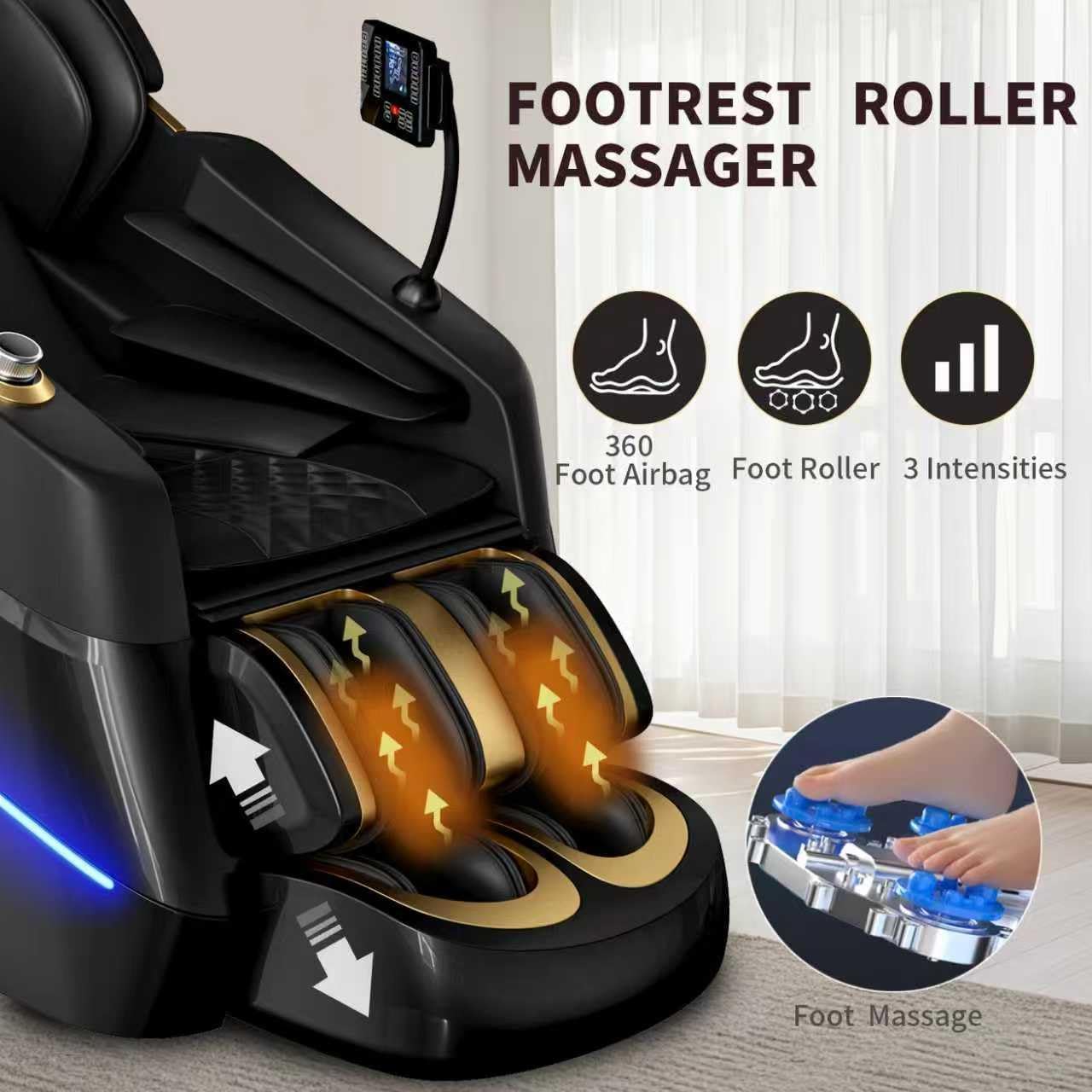 Massage Chair Full Body,Zero Gravity 3D SL-Track Shiatsu Massage Recliner Chair Built-in Heat System Airbag Massage with Body Scan, Deep Yoga Stretch, Calfrest Extension And Foot And Back massage
