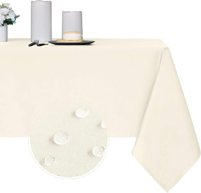 210GSM (Ivory,60 60 Inch) Obstal Rectangle Table Cloth - Heavy Duty Water Proof Microfiber Tablecloth, Decorative