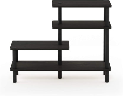 3-Tier Furinno Turn-N-Tube Side Display Rack, Espresso/Black