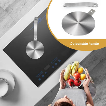 Induction Plate Adapter for Glass Cooktop Heat Diffuser for Electric Gas Glass Stove with Detachable Handle