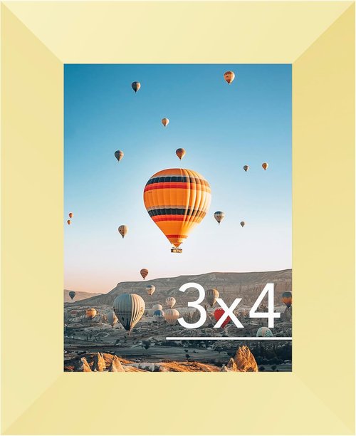 JCJMY Gold 3x4 Picture Frame - Wall Hanging & Tabletop Display | Shatter Resistant Plexiglass